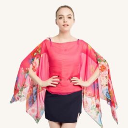Pink Floral Summer Poncho