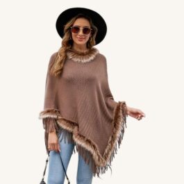 Brown Poncho Sweater
