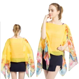 Yellow Floral Summer Poncho