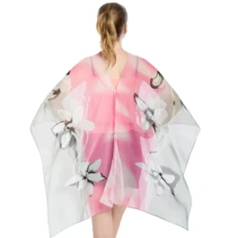 Pink and Gray Summer Poncho Tunic