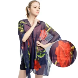 Black Summer Poncho for Women