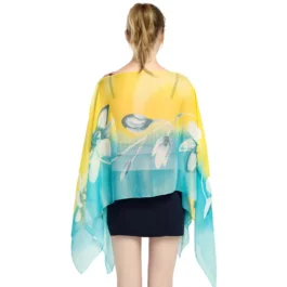 Yellow and Blue Summer Poncho Tunic