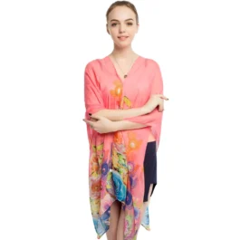 Pink Floral Summer Poncho