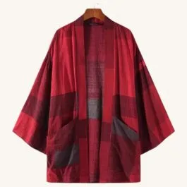 Red Check Poncho Trench