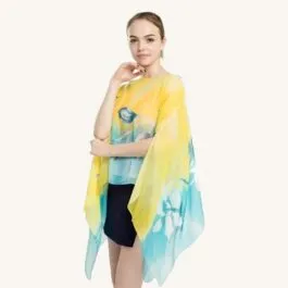 Yellow and Blue Summer Poncho Tunic