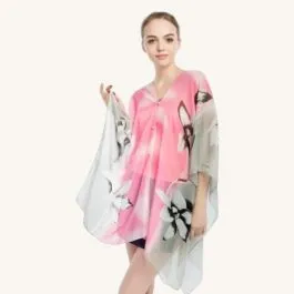 Pink and Gray Summer Poncho Tunic