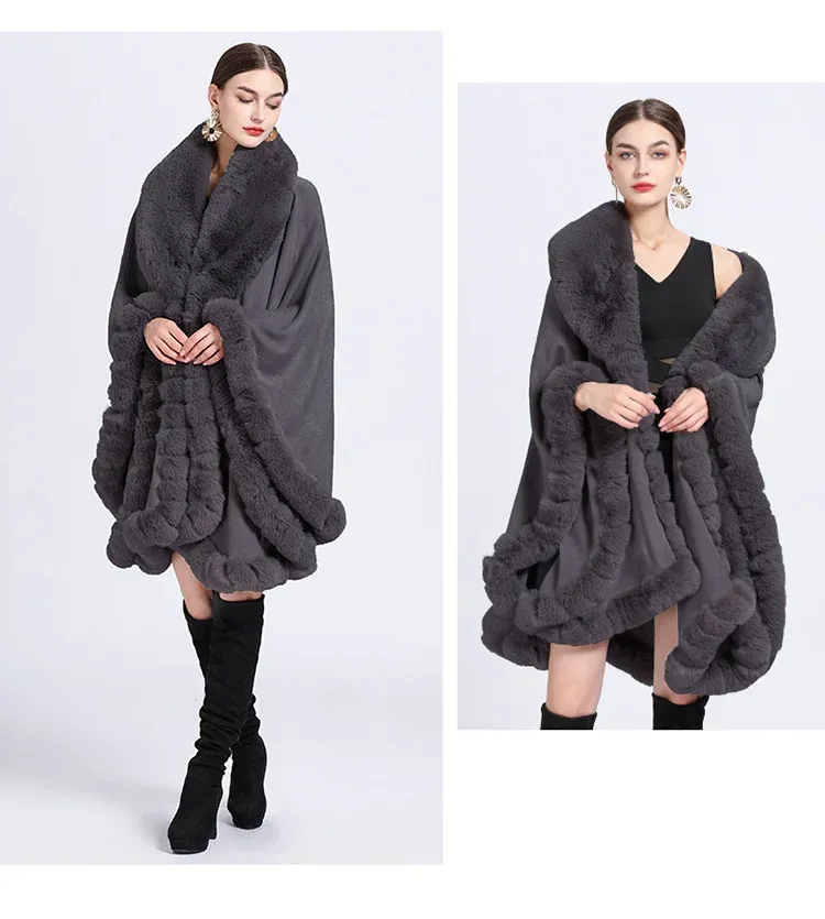 Women's Gray Fur Cape