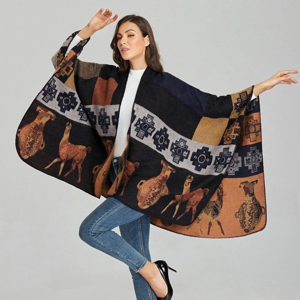 Aztec Pattern Women's Poncho