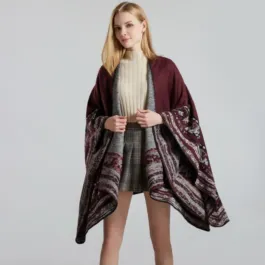 Cape Poncho Burgundy