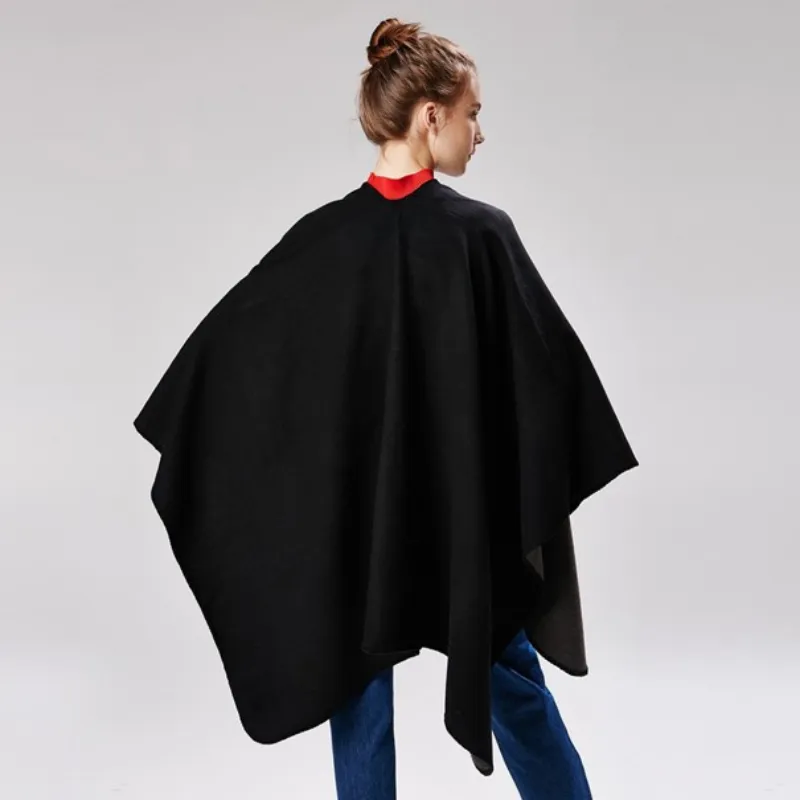 Women's Black Poncho Cape