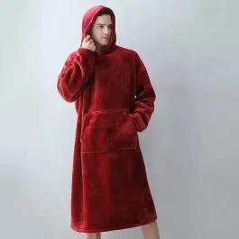 men’s fleece poncho plaid