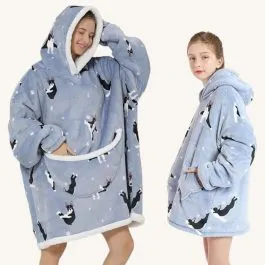 Dog Fleece Plaid Poncho