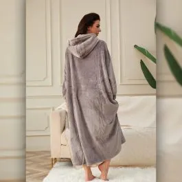 long fleece poncho