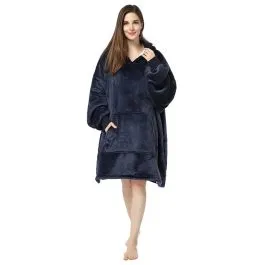 Blue Fleece Poncho
